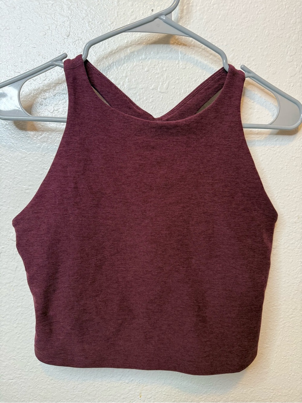 Beyond Yoga Spacedye Refocus Cropped Tank Top Midnight Burgundy Heather Size M